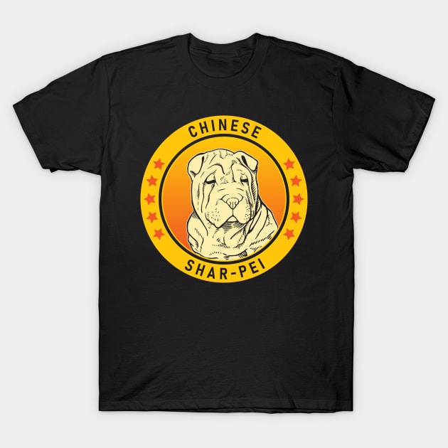 Chinese Shar-Pei Dog Portrait T-Shirt by millersye